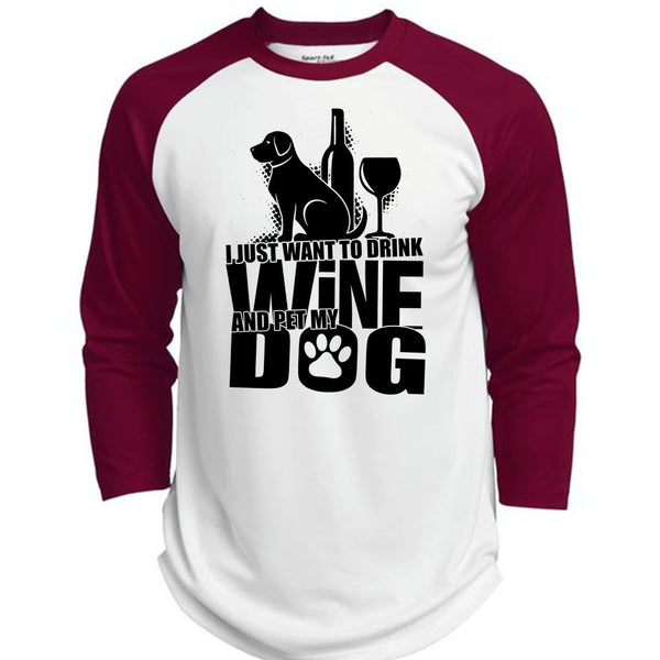 I Just Want To Drink Wine T Shirt, I Love Dog T Shirt, Awesome T-Shirts  (Polyester Game Baseball Jersey)