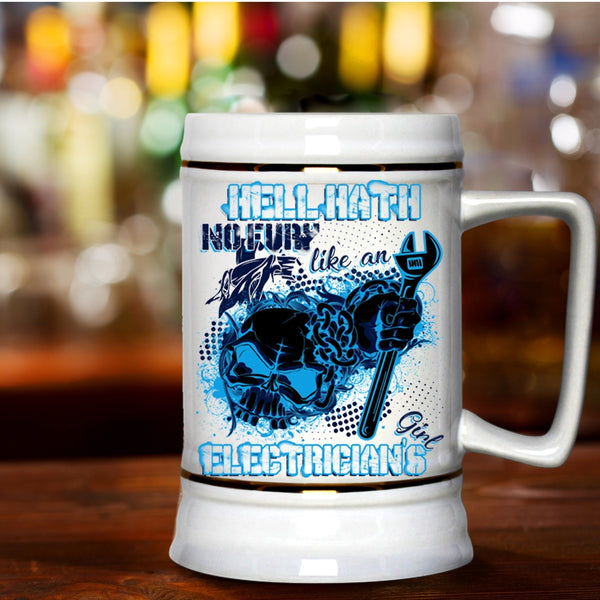 Awesome Electrician's Girl Beer Stein 22oz, Electrician's Girl Beer Mug