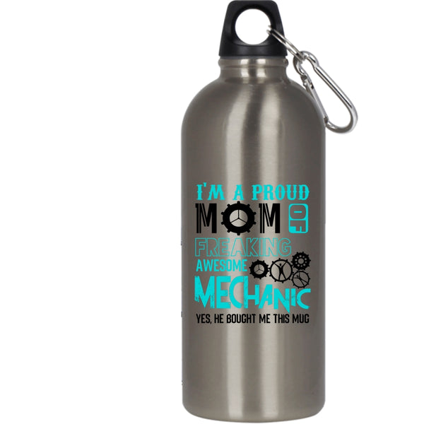 I'm A Proud Mom Of Awesome Mechanic 20 oz Stainless Steel Bottle,Cool Mom Outdoor Sports Water Bottle