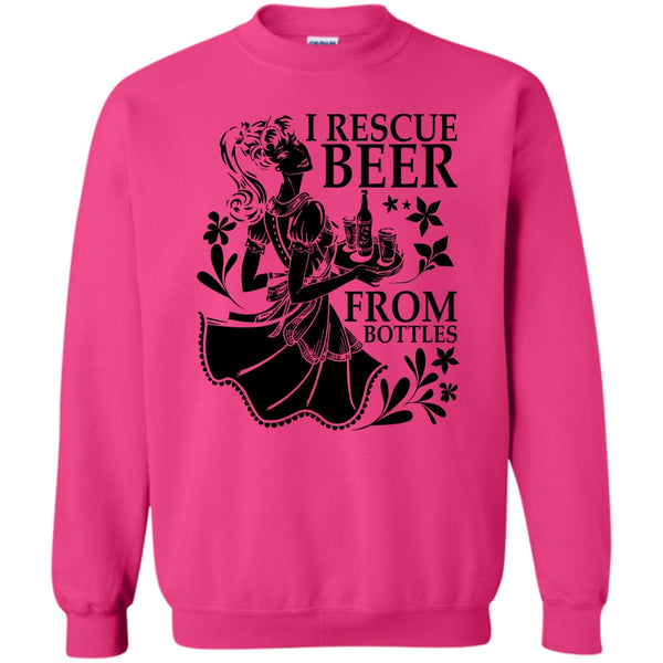 I Love Drink T Shirt, I Rescue Beer From Bottles Sweatshirt