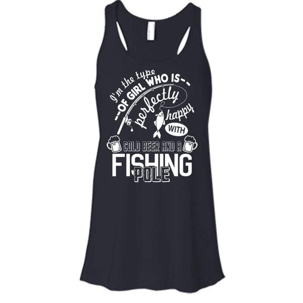 Pretty Happy With Cool Beer T Shirt, A Fishing Pole T Shirt, Cool T Shirt