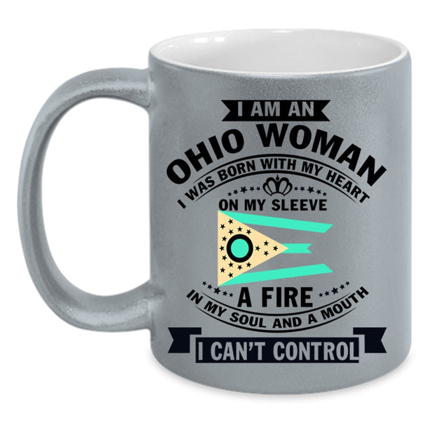 Ohio Flag Coffee Mug, I Am An Ohio Woman Accent Mug