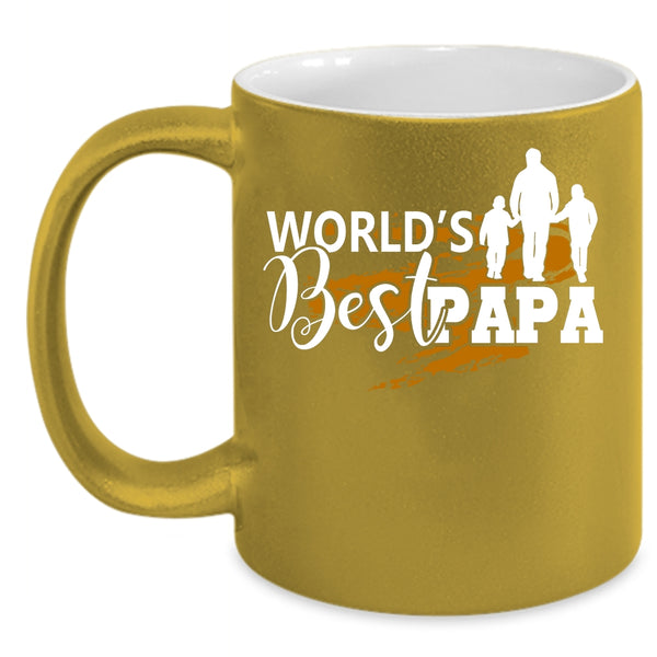 World's Best Papa Coffee Mug, Cool Gift For Dad Coffee Cup