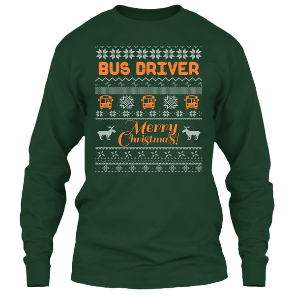 Bus Driver Merry Christmas T Shirt, Coolest Bus Driver T Shirt