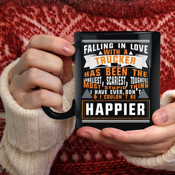 Falling In Love With A Trucker Coffee Mug, I Love Truck Driver Coffee Cup