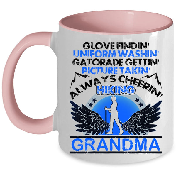 Always Cheering Hiking Grandma Coffee Mug, Glove Finding Picture Taking Accent Mug