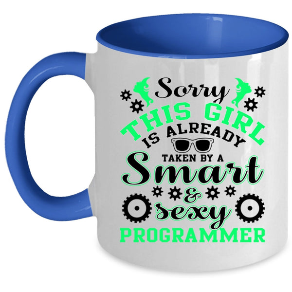 Cute Wife Coffee Mug, Taken By A Smart Programmer Accent Mug