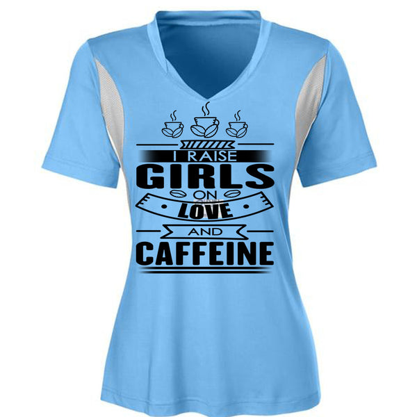 I Raise Girls On Love And Caffeine T Shirt, I Love Coffee T Shirt, Awesome T-Shirts