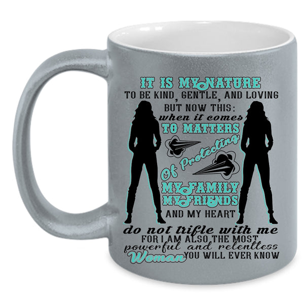 Cool Woman Coffee Mug, My Family My Friends And My Heart Accent Mug