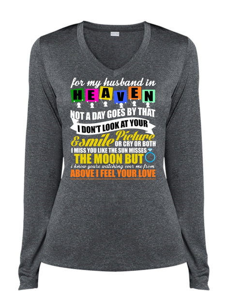 For My Husband In Heaven T Shirt, Smile Picture T Shirt