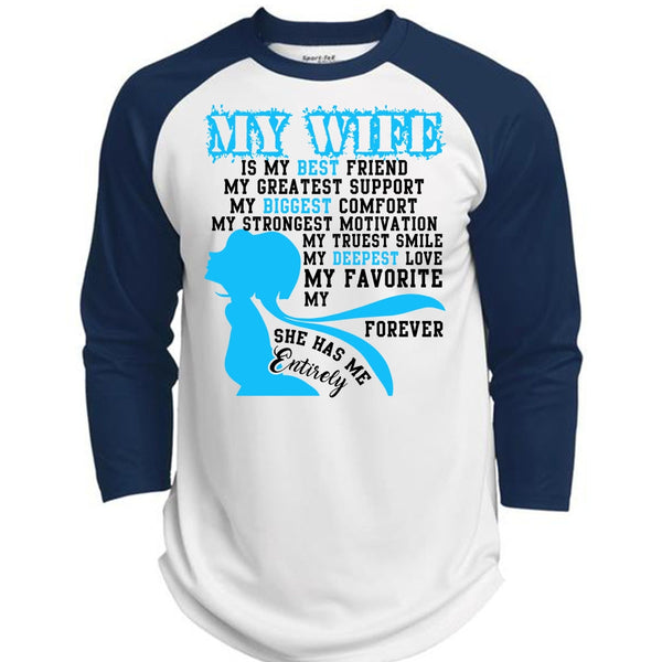 My Wife Is My Best Friend T Shirt, I Love Wife T Shirt, Awesome T-Shirts  (Polyester Game Baseball Jersey)