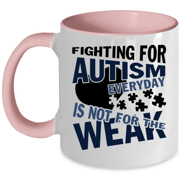 Cute Autism Child Coffee Mug, Fighting For Autism Everyday Accent Mug