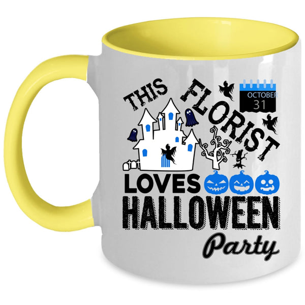 Scary Coffee Mug, This Florist Loves Halloween Party Accent Mug