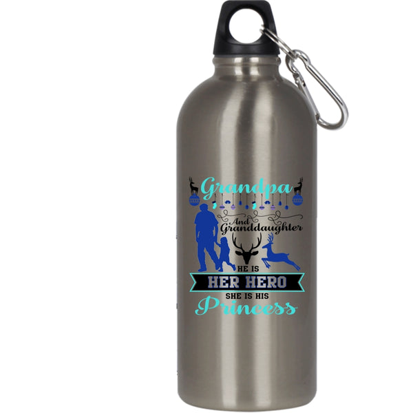 Grandpa And Granddaughter 20 oz Stainless Steel Bottle,Cute Christmas Outdoor Sports Water Bottle