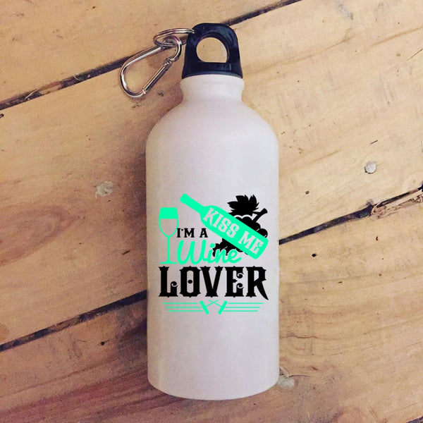 Kiss Me I'm A Wine Lover 20 oz Stainless Steel Bottle,Cute Gift For Wine Drinker Outdoor Sports Water Bottle