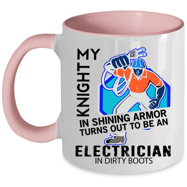 Cool Job Coffee Mug, To Be An Electrician In Dirty Boots Accent Mug