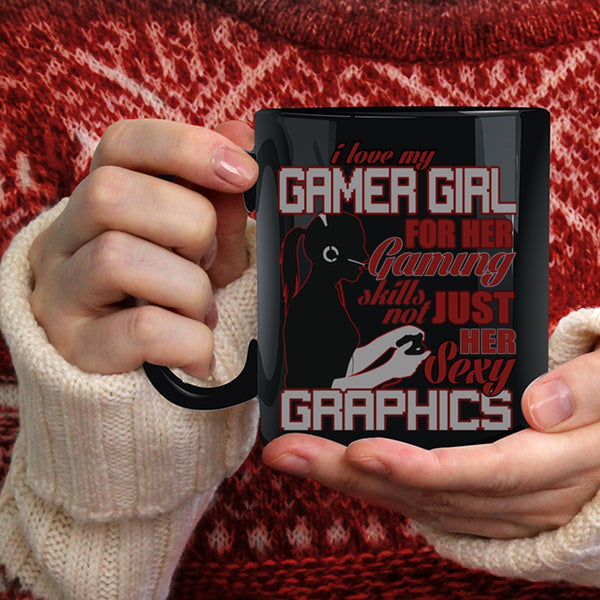 I Love My Gamer Girl Coffee Mug, Cool Gaming Coffee Cup