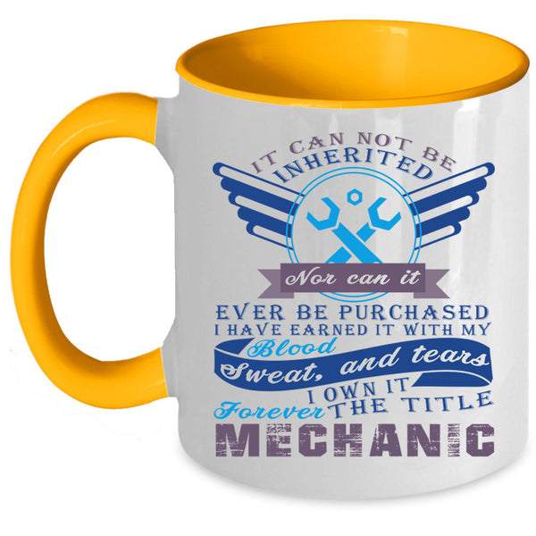 Best Gift For Mechanics Coffee Mug, The Title Mechanic Accent Mug