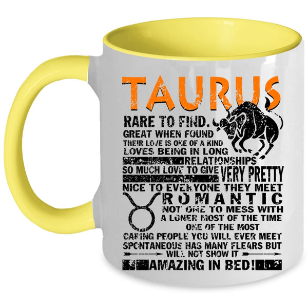 Birthday Gift Coffee Mug, Taurus Rare To Find Accent Mug