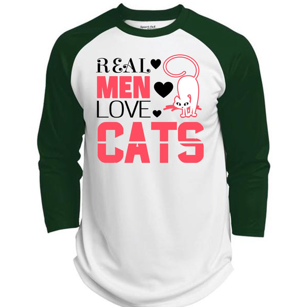 Real Men Love Cats T Shirt, I Love Cat T Shirt, Cool Pets T Shirt  (Polyester Game Baseball Jersey)