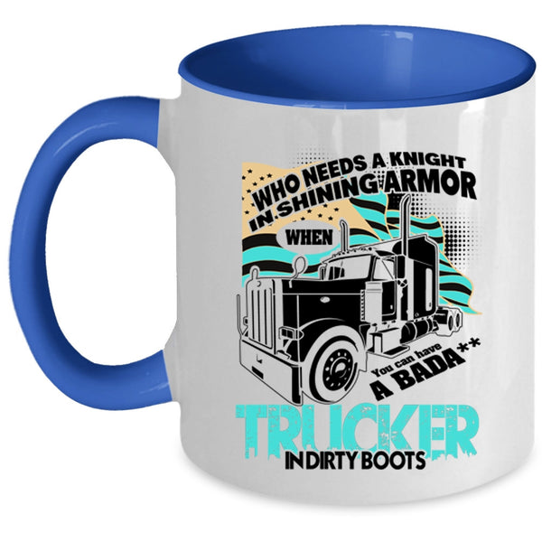 Cool American Flag Coffee Mug, You Can Have A Trucker In Dirty Boots Accent Mug