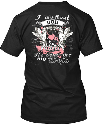 A black t-shirt with the shopify logo