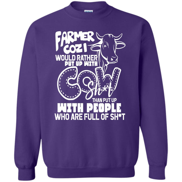 Rather Put Up With Cow T Shirt, Coolest Farmer Sweatshirt