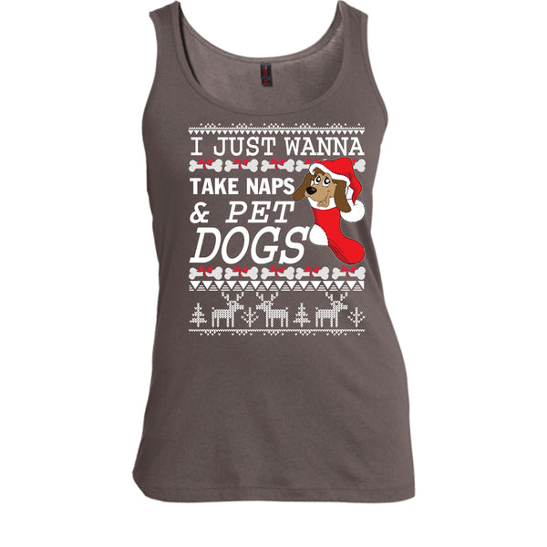 I Just Wanna Take Naps T Shirt, Take Nap & Pet Dogs Tank Top