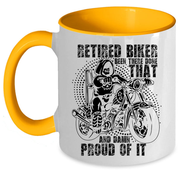 Cool Retirement Coffee Mug, Retired Biker Accent Mug