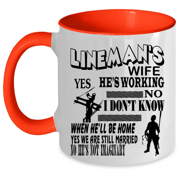 Beautiful Lineman's Wife Coffee Mug, Lineman's Wife Accent Mug