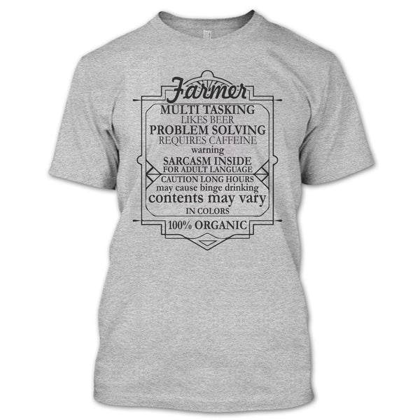 Farmer Multi Tasking T Shirt, Coolest Farmer T Shirt
