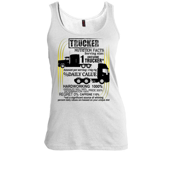 Trucker Nutrition Facts T Shirt, Coolest Trucker Tank Top