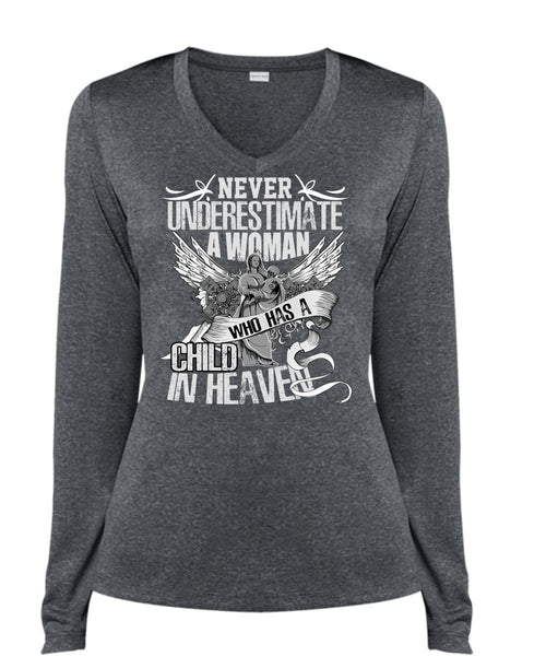 Woman Who Has A Child In Heaven T Shirt, Being A Mom T Shirt