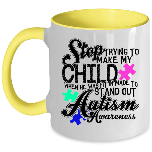 Autism Awareness Coffee Mug, Trying To Make My Child Accent Mug