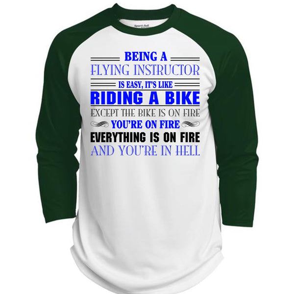 Being A Flying Instructor Is Easy T Shirt, Like Riding A Bike T Shirt, Career T Shirt  (Polyester Game Baseball Jersey)