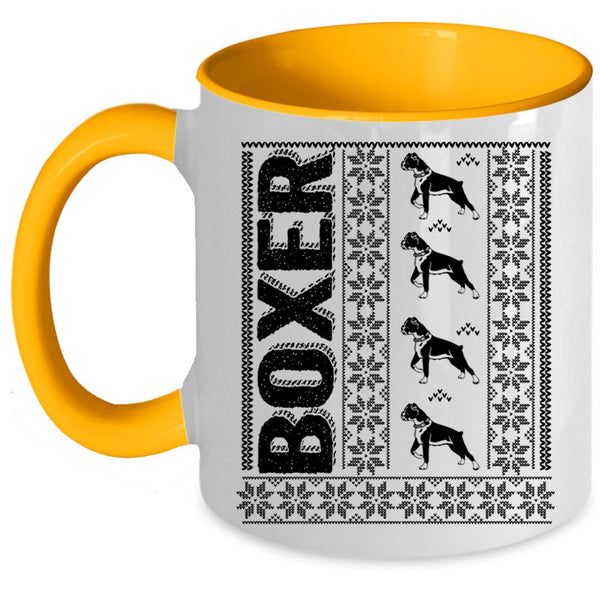 Christmas Gift For Daughter Coffee Mug, Cute Boxer Accent Mug