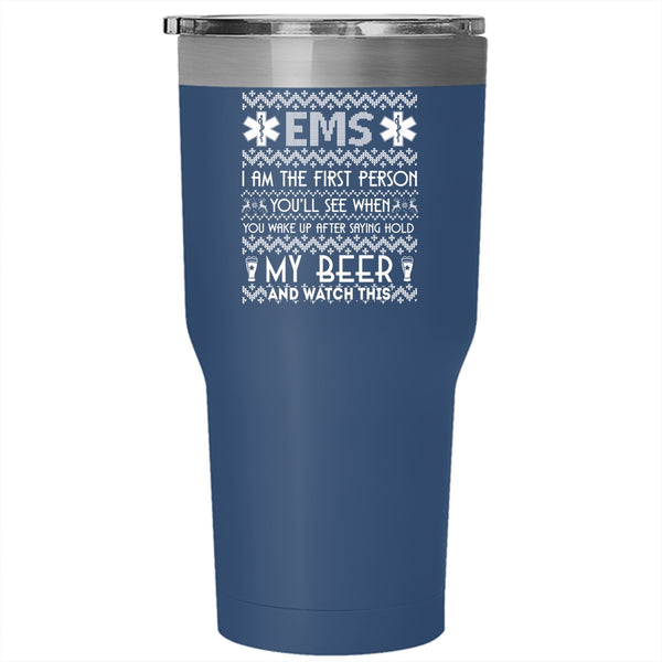 EMS Tumbler 30 oz Stainless Steel, Christmas Gift For Nurses Travel Mug