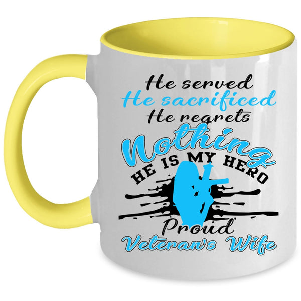 I Love Veteran Coffee Mug, Proud Veteran's Wife Accent Mug