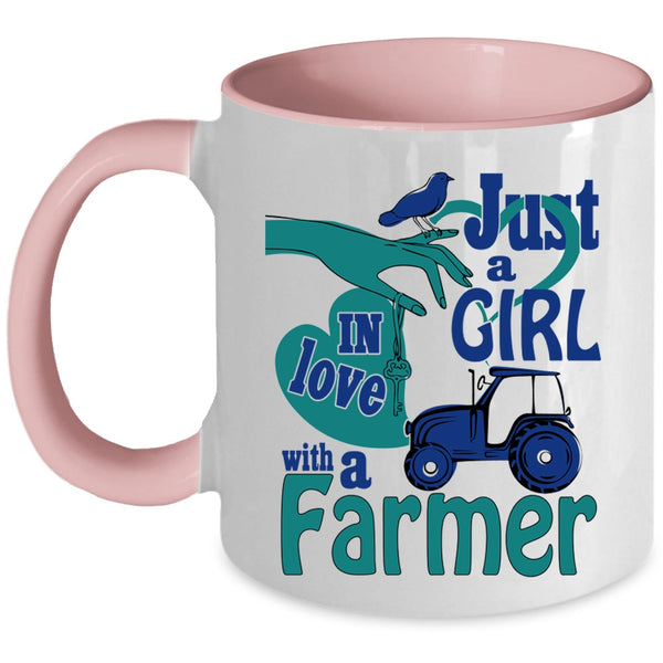 Cute Girls Coffee Mug, Just A Girl In Love With A Farmer Accent Mug