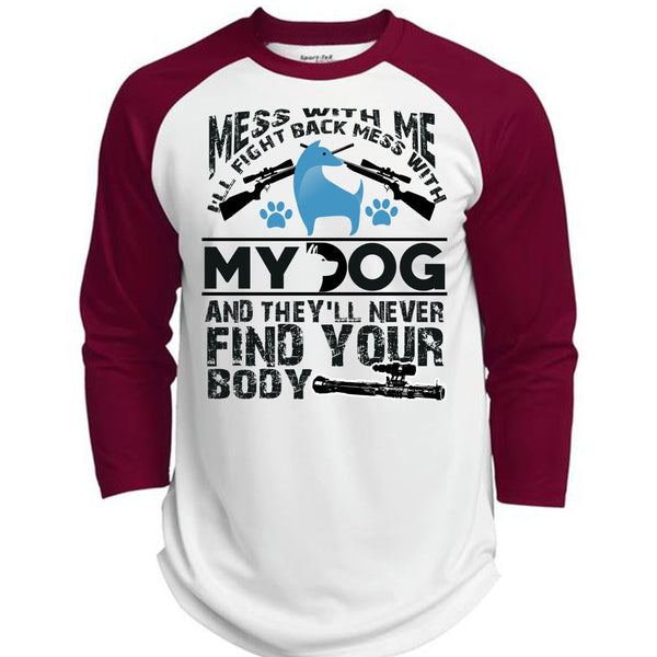I'll Fight Back Mess With My Dog T Shirt, I Love My Dog T Shirt, Awesome T-Shirts  (Polyester Game Baseball Jersey)