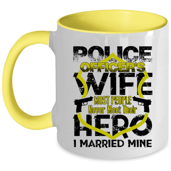 I Married Policeman Coffee Mug, Police Officer's Wife Accent Mug