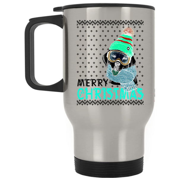 Cute Gift For Dog Lovers Travel Mug, Merry Christmas Mug