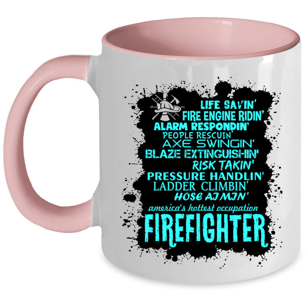 Cute Gift For Firefighter Coffee Mug, Firefighter Accent Mug