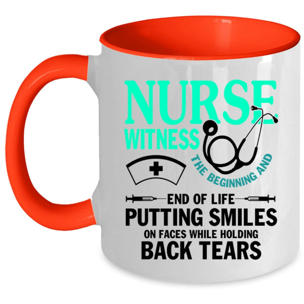 Cute Gift For Nurse Coffee Mug, Nurse Witness Accent Mug