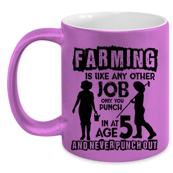 Awesome Farmer Coffee Mug, Farming Is Like Any Other Job Accent Mug