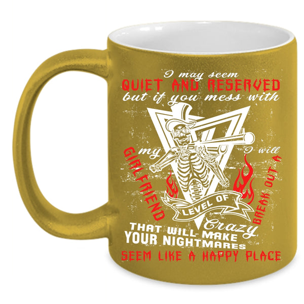 Don't Mess With My Girlfriend Coffee Mug, Cool Couple Coffee Cup
