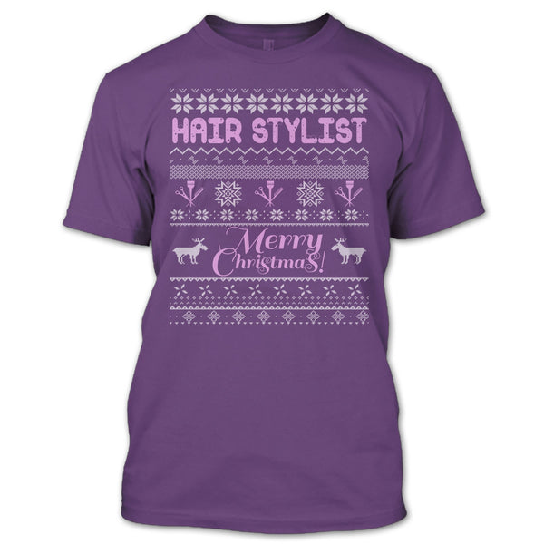 Hair Stylist Merry Christmas T Shirt, Coolest Hair Stylist T Shirt