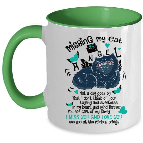 I Miss You And Love You Coffee Mug, Missing My Cat Angel Accent Mug