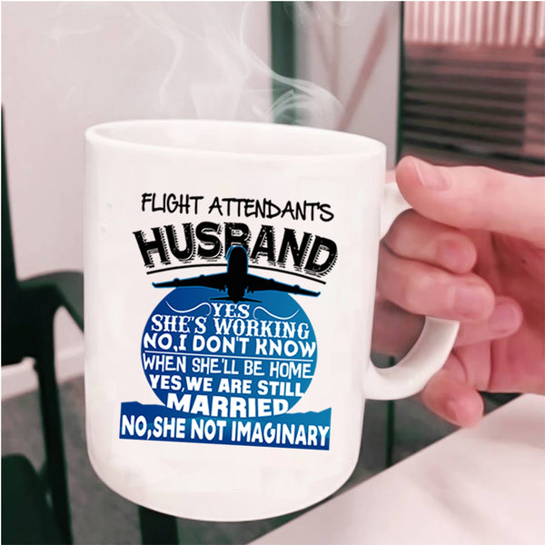 Just Married Coffee Mug, Flight Attendant's Husband Cup