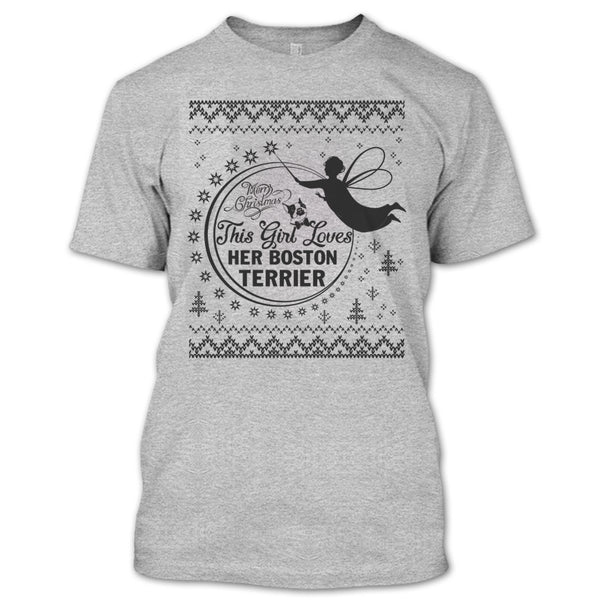 Merry Christmas T Shirt, Coolest Boston Terrier T Shirt